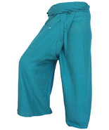 FISA11 turquoise Fisherman Pants Fisher Wrap Thai Yoga pants trousers Sport - £13.53 GBP