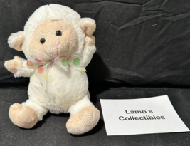 Hobby Lobby Small Lamb 7" Polka dot ribbon plush Toddler Beanbag Stuffed Animal - $14.04