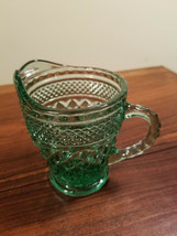 Vintage Anchor Hocking Glass Wexford Light Green Teal Creamer - $10.84