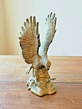 Vintage Cast Iron Landing Eagle Statue Sculpture Americana Patriotic 10&quot; Tall - £23.61 GBP
