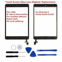 Black Touch Screen Glass Digitizer Replacement Ic Home Button For Ipad M... - £17.52 GBP