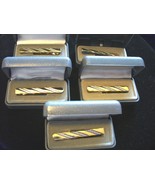 Gold Tone and Silver Stripe Tie Clasp - $149.76 MXN