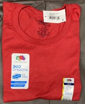 Fruit Of The Loom Size Large Men&#39;s T Shirt 360 Breathe Short Sleeve Crew Red Nwt - £7.58 GBP