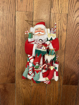 Vintage Corner Toys SANTA Plush Ornament Red Velvet Felt Christmas Stock... - $37.61