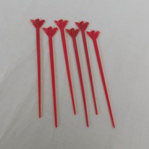 6 Red Bird Thunderbird Logo Swizzle Stick Vintage Mid Century Mascot Coc... - £11.38 GBP