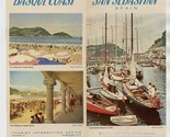 San Sebastian Spain &amp; Basque Coast Brochure Spas Sanctuaries Hostels 1950&#39;s - $27.72