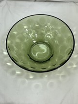 Vintage Hazel Atlas Glass Co Green El Dorado Dot Pattern Glass Serving Bowl 9&quot; - £7.69 GBP