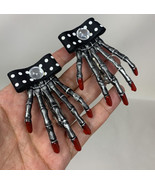 Gothic Accessory Skeleton Hand Hair Clips Barrettes Halloween Dia De Los... - £19.78 GBP