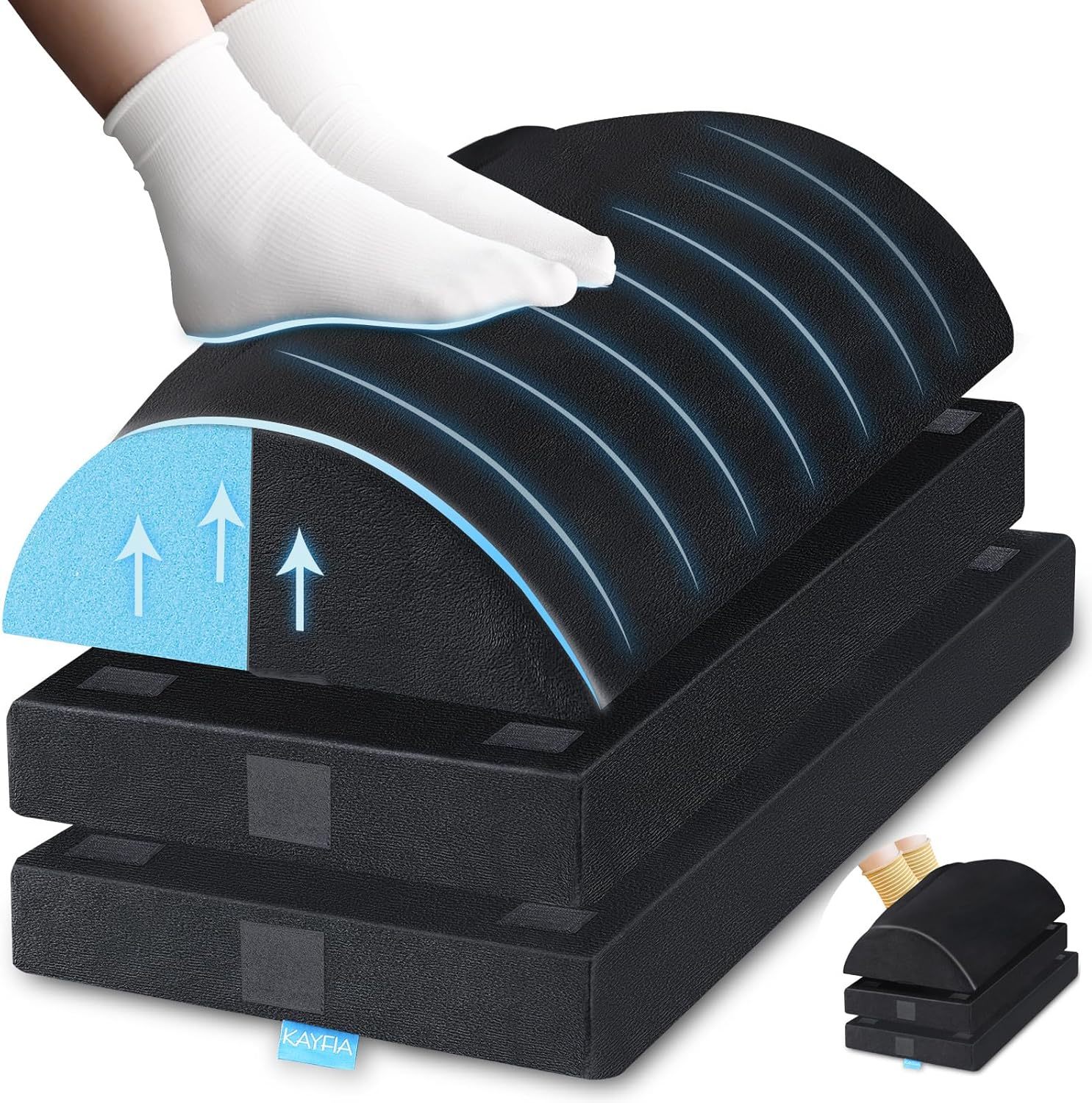 Kayfia Foot Rest For Under Desk At Work Xxl(20In) With 3 Adjustable, Black - $36.94