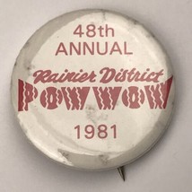 Rainier District Pow Wow 1981 Pin Button Vintage Seattle Washington - $9.95