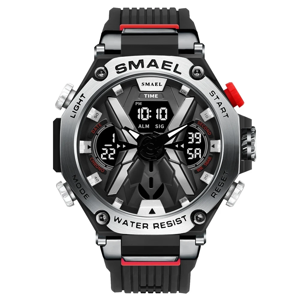 Igital wrist watch for men military army sport waterproof wristwatch male quartz analog thumb200