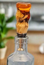 Wooden Maple and Transparent Orange Resin Bottle Stopper with a Stainles... - $44.99
