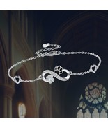 Infinity Anklet Bracelet Sterling Silver Cute Paw Infinity Bracelet Jewelry - $1,850.83 MXN