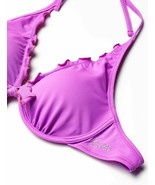 Guess Womens Solid Ruffle Halter Bikini Top with Removable Pads Size 34B - $17.99