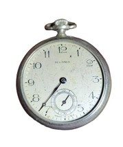 Vtg Reliance Ingersol &amp; Bro 16 Size Open Face Pocket Watch No Crystal - £23.90 GBP