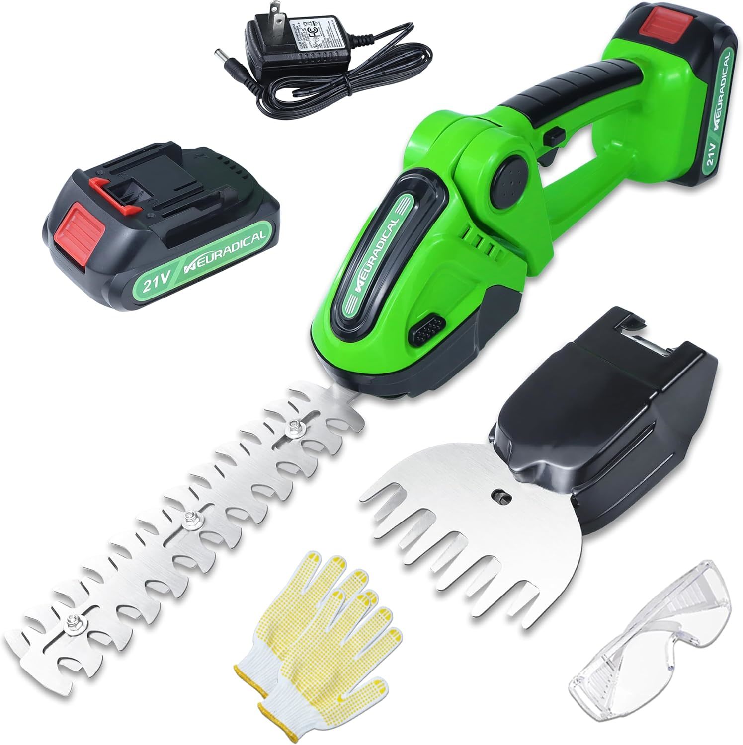 21V Electric Cordless Hedge Trimmers &amp; Grass Trimmer-2 In 1 Handheld Bush - $51.99
