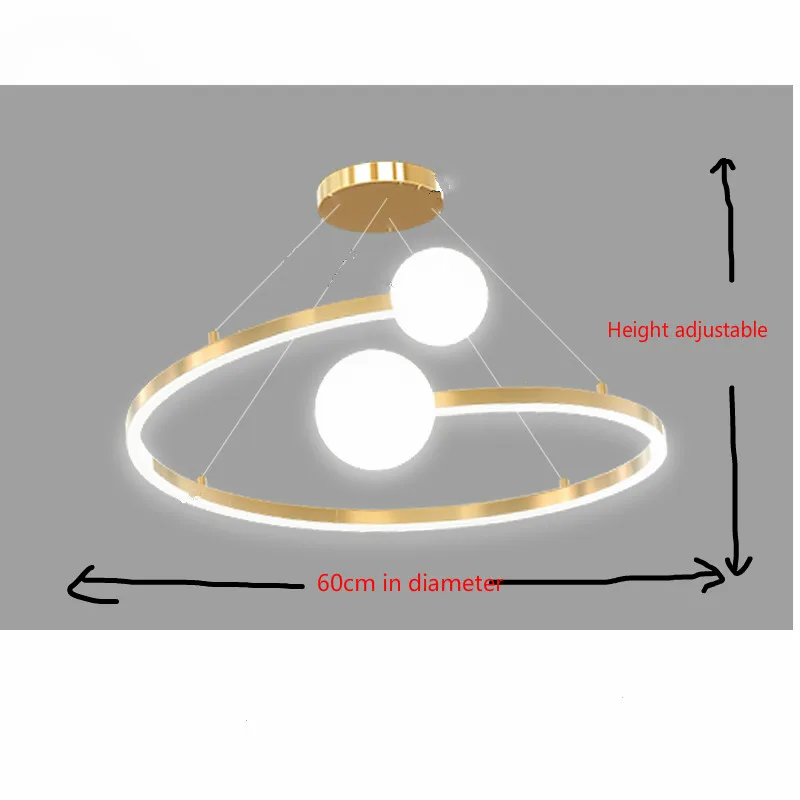 Pendant lamp nordic luxury ring shaped golden led pendant lamp living room lamp bedroom thumb200