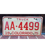 Colorado TRUCK 1975 License Plate-AA-4499-Car Van Auto Garage Art-Vtg-Wh... - $23.36