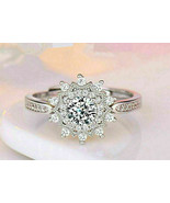 3Ct Simulated Diamond Snowflake Engagement Ring 14K White Gold Plated Si... - £79.54 GBP