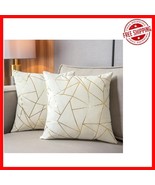 Stylish 18&quot;x18&quot; Velvet Pillow Covers with Gold Foil Geometric Pattern, S... - $609.43 MXN