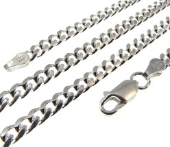4.2MM Solid 925 Sterling Silver Men&#39;s Italian MIAMI CUBAN Chain, Made in Italy - £18.85 GBP+