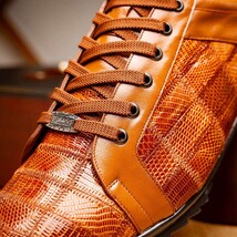 Bari Genuine Lizard Fashion Sneaker Dress Shoes Cognac image 11