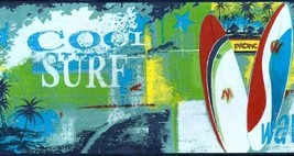 Cool Surf Beach Wallpaper Border Norwall Home Trends Surfing Ocean 75477F - £10.06 GBP