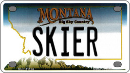 Skier Montana Novelty Mini Metal License Plate Tag - £11.76 GBP
