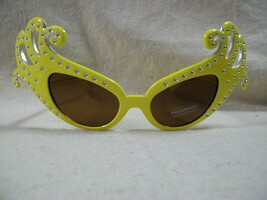 Yellow Silver Dame Costume Glasses Retro Scroll Cat Eye Edna Face Furnit... - €11,19 EUR
