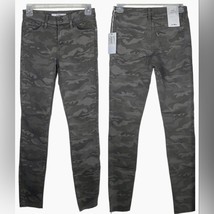 NEW Sam Edelman Womens The Kitten Gray Camouflage Raw Edge Skinny Jeans 0 - £54.44 GBP