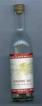 Pan American Airways Graves Sec Caves Maxim&#39;s de Paris Empty Glass Wine Bottle  - £37.15 GBP