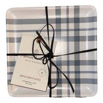 Hearth &amp; Hand with Magnolia Melamine 4 Appetizer Plates Square Gingham P... - $12.84