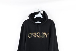 Vintage Oakley Mens Small Faded Spell Out Camouflage Hoodie Sweatshirt Black - £39.47 GBP