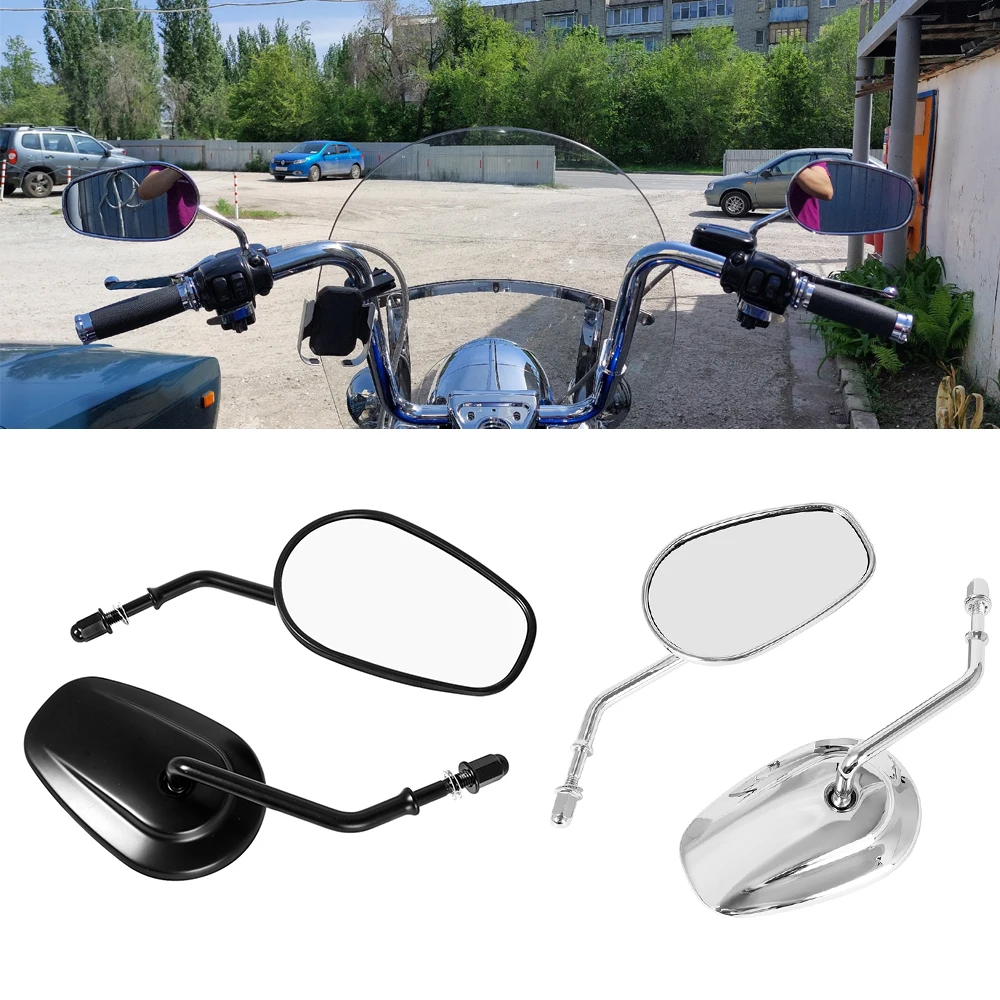 Aluminum Motorcycle Rear View Rearview Side Mirrors For Harley Dyna Electra - £34.46 GBP+