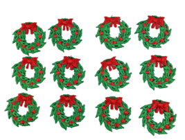 Christmas Wreath Patch Embroidered Applique 12 Pack Size 1 in. Holiday C... - £4.02 GBP