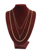 3 Gold Tone Necklaces L Monogram 15 18 and 24 Inches 1 by EMMONS - £8.30 GBP