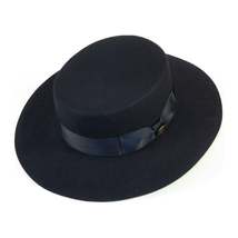 Mens Autralian Wool Boater Hat Wide Brim BRUNO CAPELO ZAYDEN ZA336 Navy Blue image 2