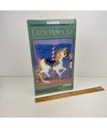 Sealed Vtg White Carousel Horse Latch Hook Kit Natura Caron 12 in x 12 i... - $28.04