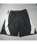 NBA Black Silver Basketball Shorts With Drawstrings Men’s Size Large 34&quot; - £11.23 GBP