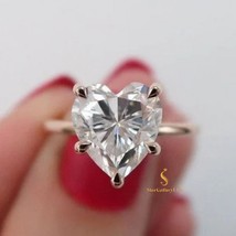 9MM Moissanite Engagement Ring Heart Cut Lab Created Diamond Anniversary Ring 14 - £125.63 GBP