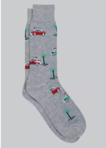 Jos A Bank Made to Matter Retro Car Mid Calf Socks for Men, Light Grey. - £12.89 GBP