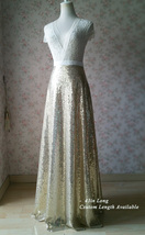 Gold Sequined Maxi Skirt Wedding Party Plus Size Sequin Skirt Outfit image 7