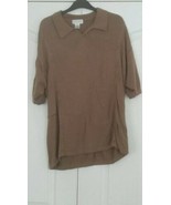 Bogari Men&#39;s Short Sleeve Beige/Tan No-Buttons Polo Shirt Italian Design XL - $300.87 MXN