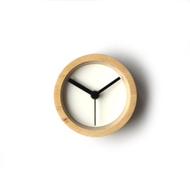 Small Handmade Round Wall Clock Made of Natural Plywood - Compact - £95.00 GBP