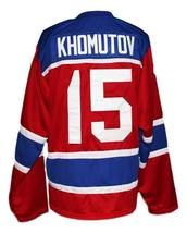 Any Name Number Russia CCCP Hockey Jersey New Sewn Red Khomutov Any Size image 2