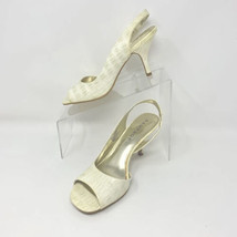 Rampage Womens Cream Faux Alligator Sling back Sandal, Size 8, Ankle Strap - £13.96 GBP