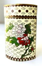 Asian Cloisonné Triangular Matchstick Box &amp; Lid Vintage Enamel on Brass ... - $67.72