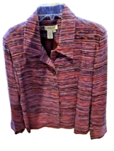 Coldwater Creek Purple Striped Jacket size XL  Button up women&#39;s - £19.60 GBP