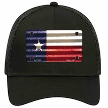 Texas Corrugated Flag Novelty Black Mesh License Plate Hat - £23.17 GBP