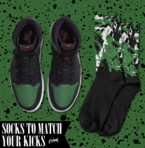 SPLATTER Socks for J1 1 High Pine Green Emerald Lucky St Patricks Day Shirt - £16.53 GBP